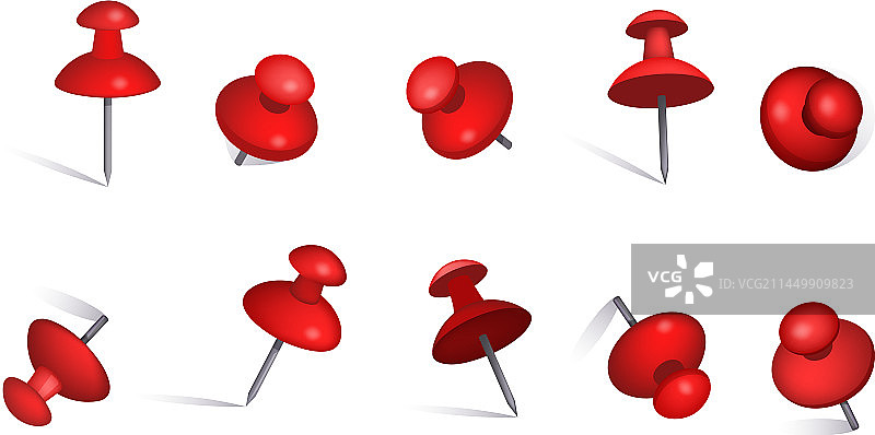 红色图钉合集图片素材