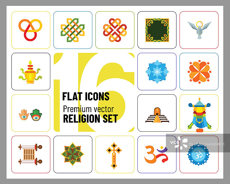 宗教图标集图片素材