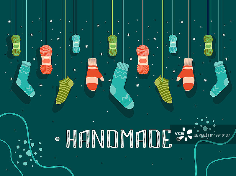 手工保暖服装封面设计图片素材