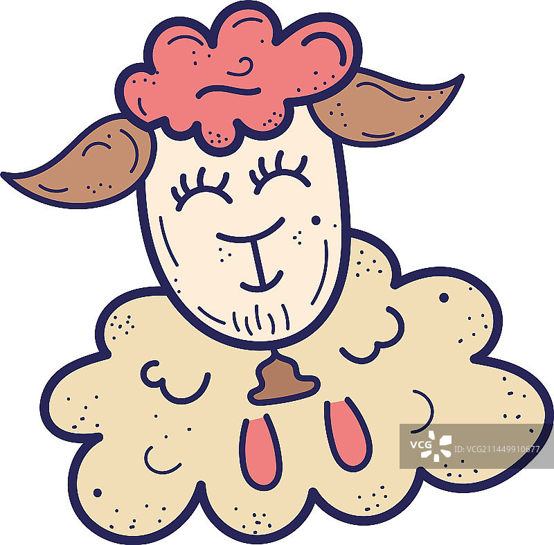 可爱的绵羊素描角色图片素材