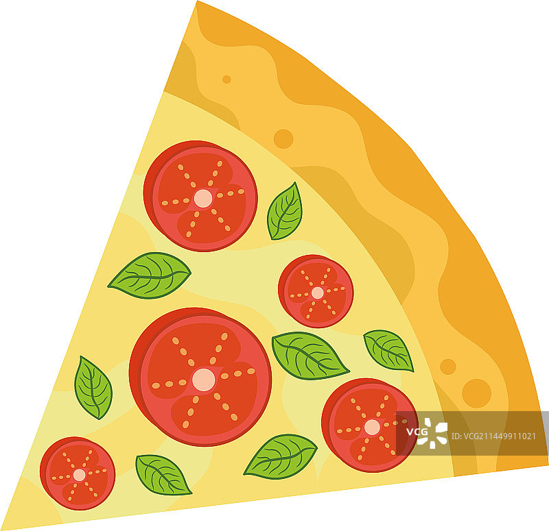披萨切片的孤立草图图片素材