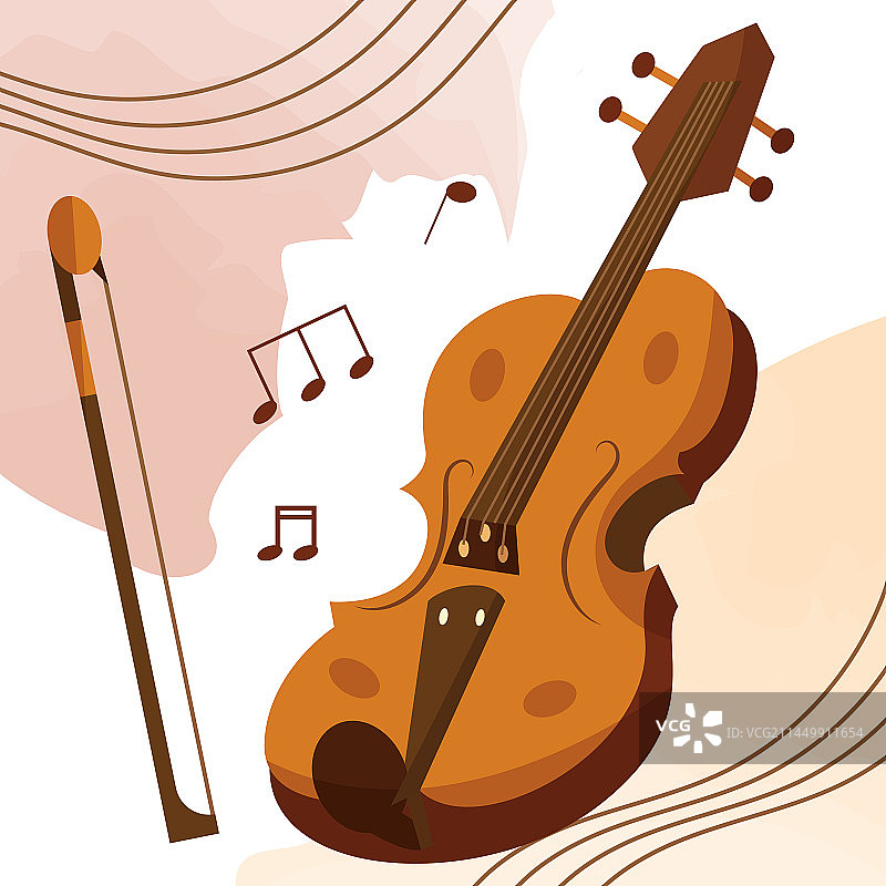 彩色小提琴乐器图片素材