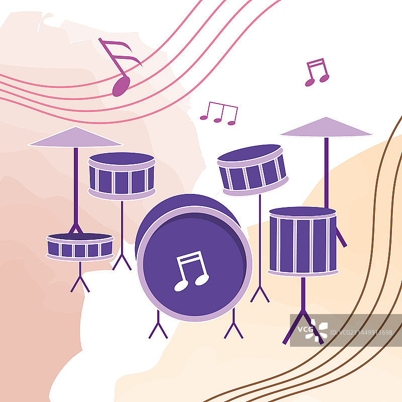 彩色架子鼓乐器图片素材