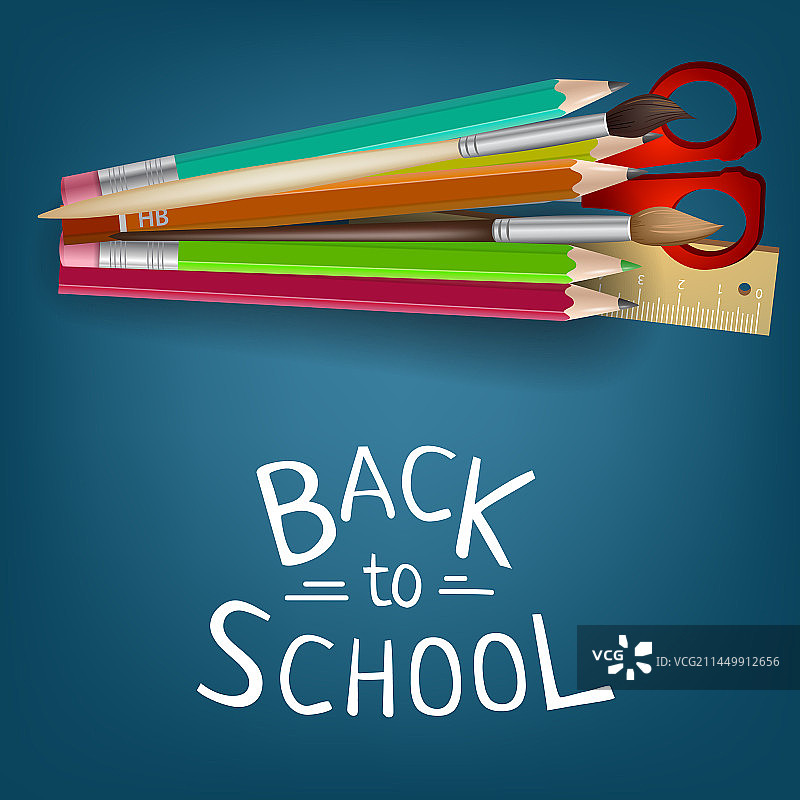 返校季主题文字与学习用品图片素材