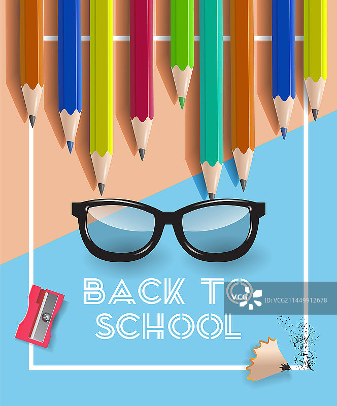 镜框中的返校季字母图片素材