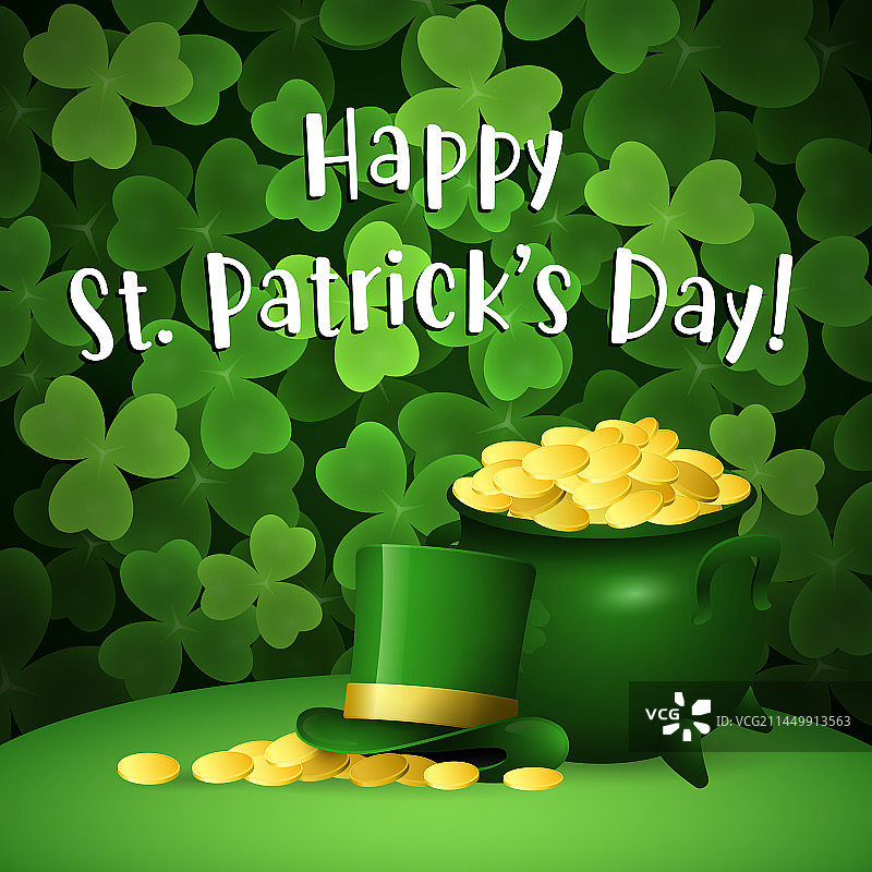 快乐圣帕特里克节字母与金罐图片素材