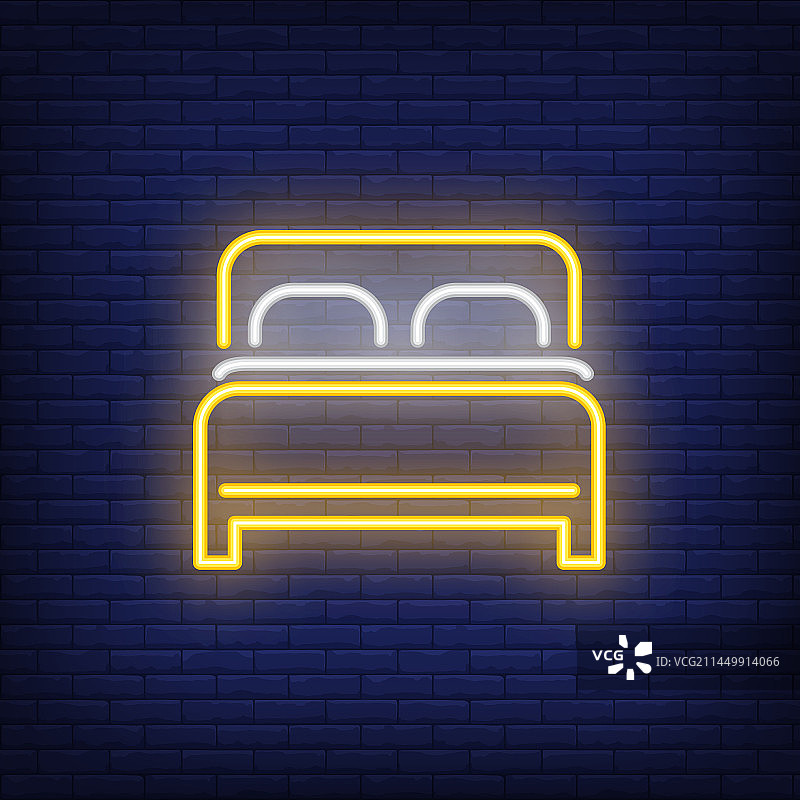 双人床霓虹灯标志图片素材