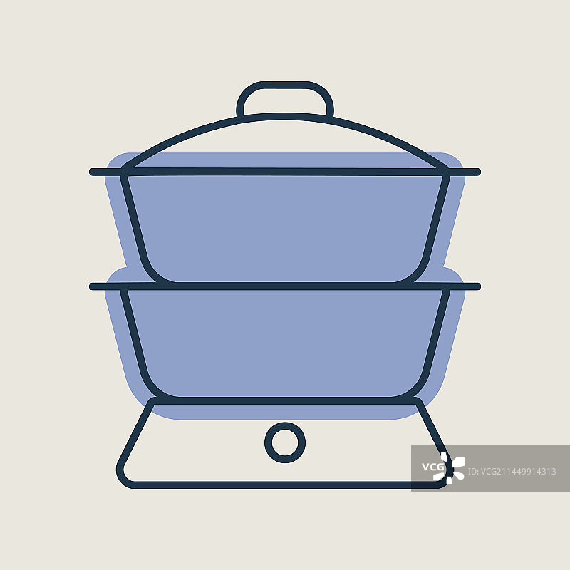 双层蒸锅图标：厨房电器图片素材