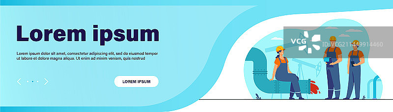 生产线上的石油工人和工程师图片素材