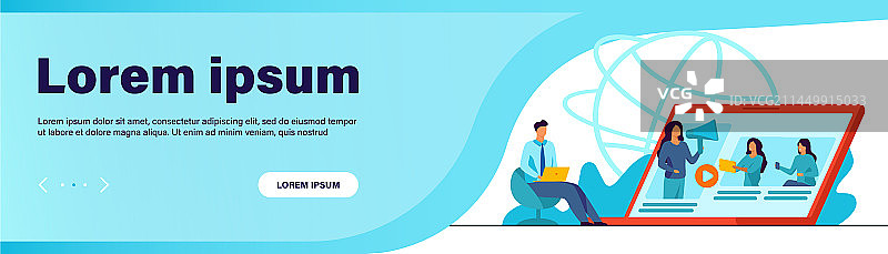 博主用扩音器宣传推荐图片素材