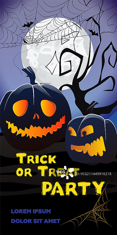 不给糖就捣蛋派对南瓜灯文字图片素材