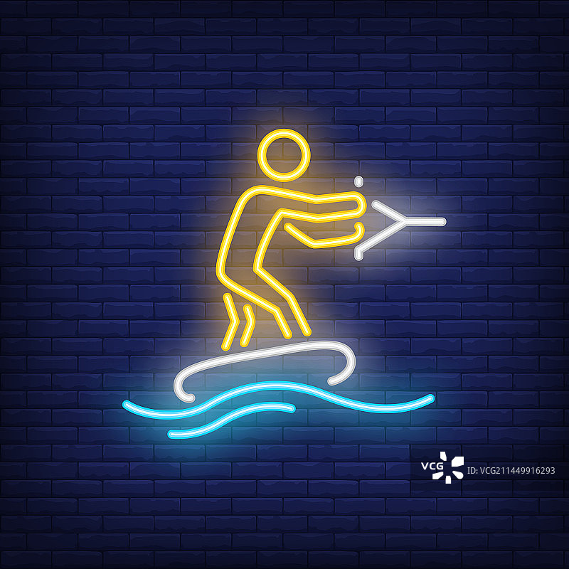 霓虹灯滑水招牌图片素材
