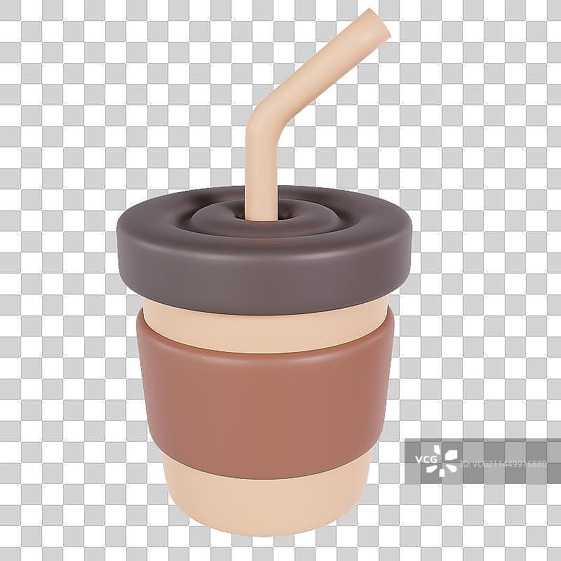 3D立体咖啡杯外卖饮料元素图片素材