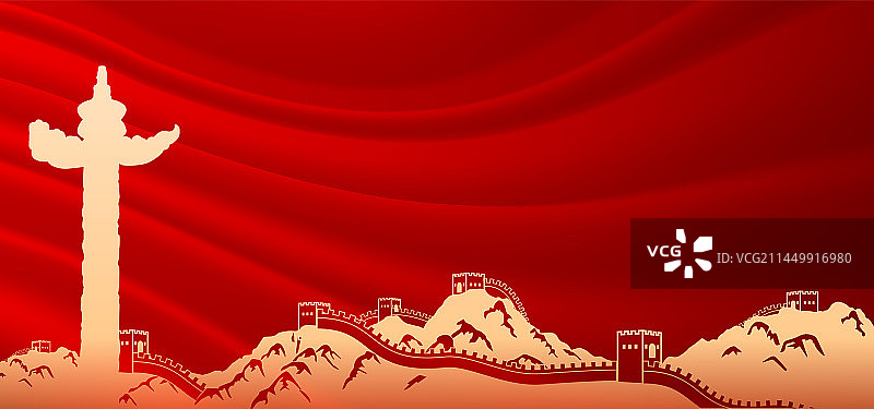 长城插画图片素材