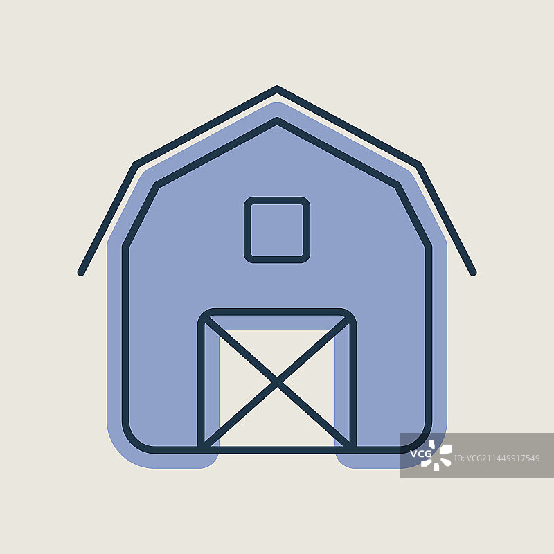 农场谷仓图标农场动物标志图片素材