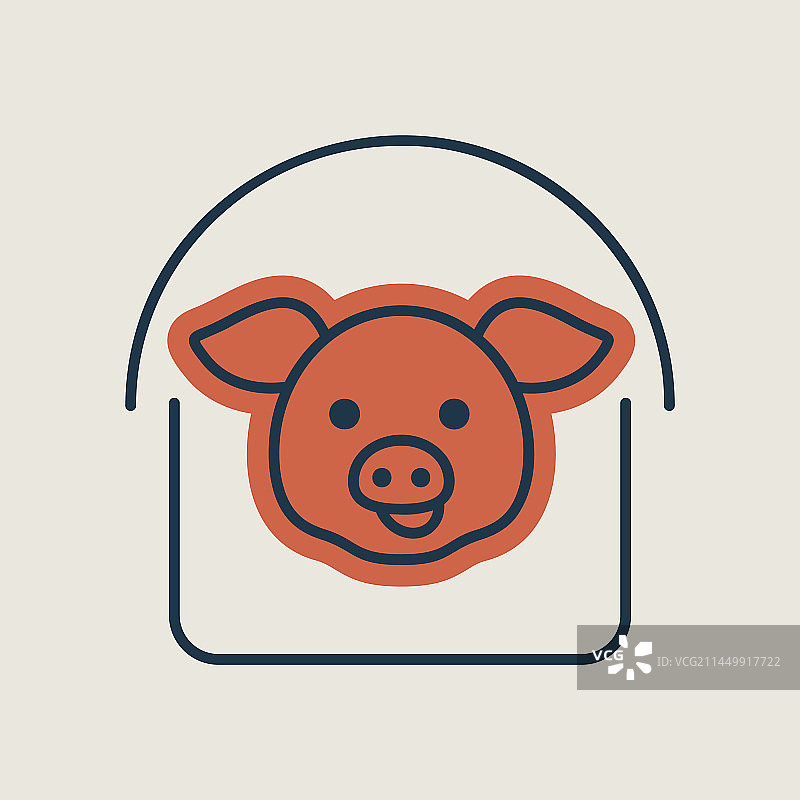 猪圈图标农场动物标志图片素材