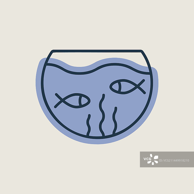 鱼缸宠物图标标志图片素材