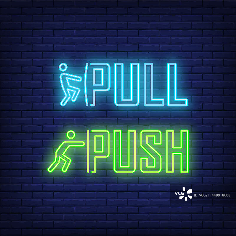 推拉霓虹灯标志图片素材