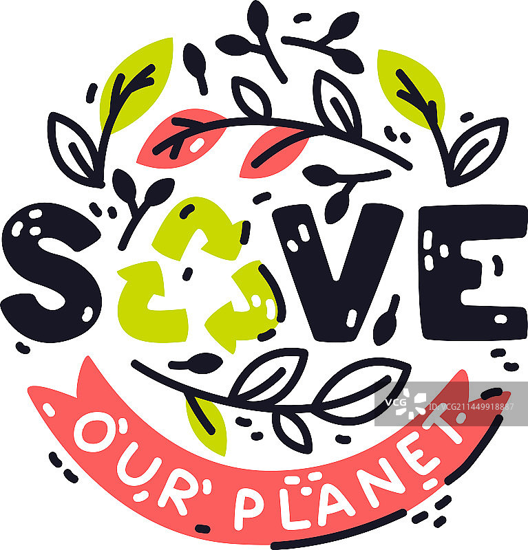 环保徽章与可循环生态标志图片素材