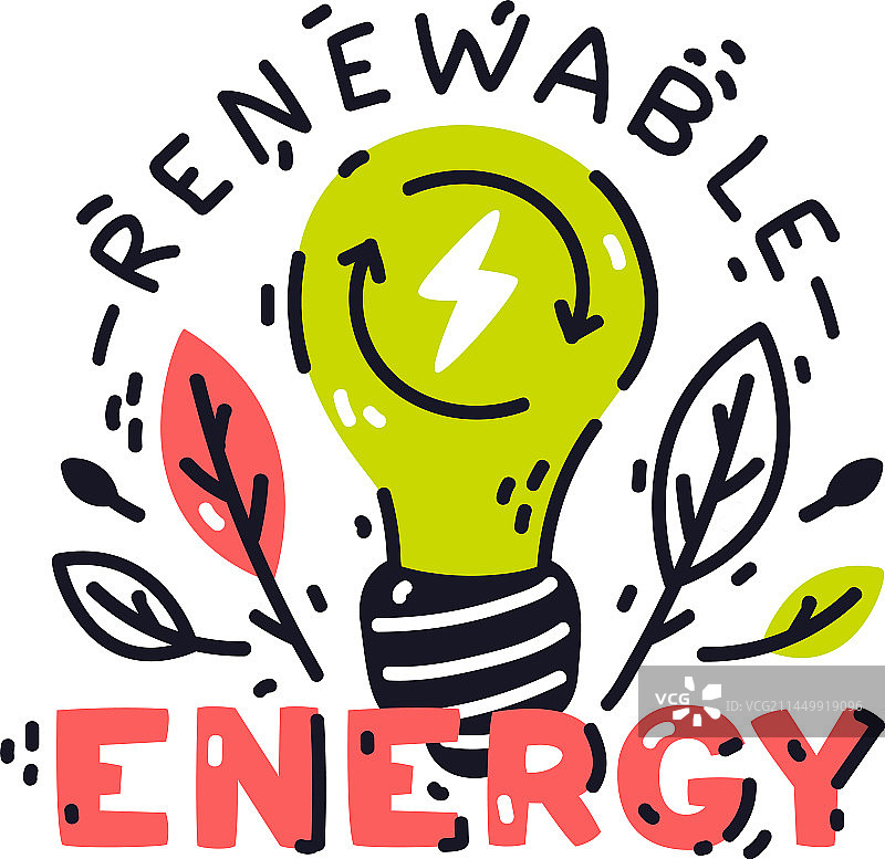 可再生能源生态友好徽章和生态图片素材