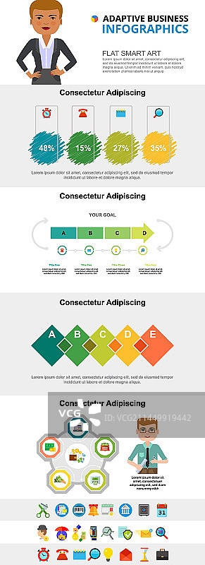 用于演示的银行和营销图表图片素材