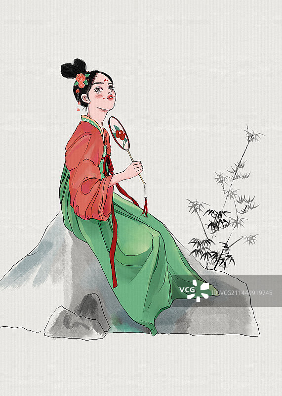 汉服少女图片素材