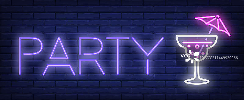 派对霓虹灯标志图片素材