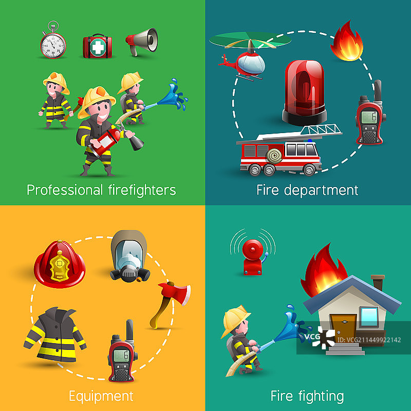 消防员4图标方形构图图片素材