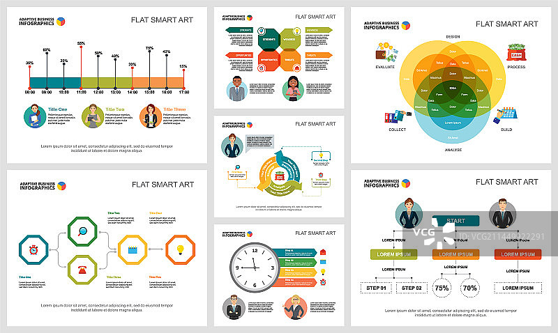 彩色商务规划信息图表合集图片素材
