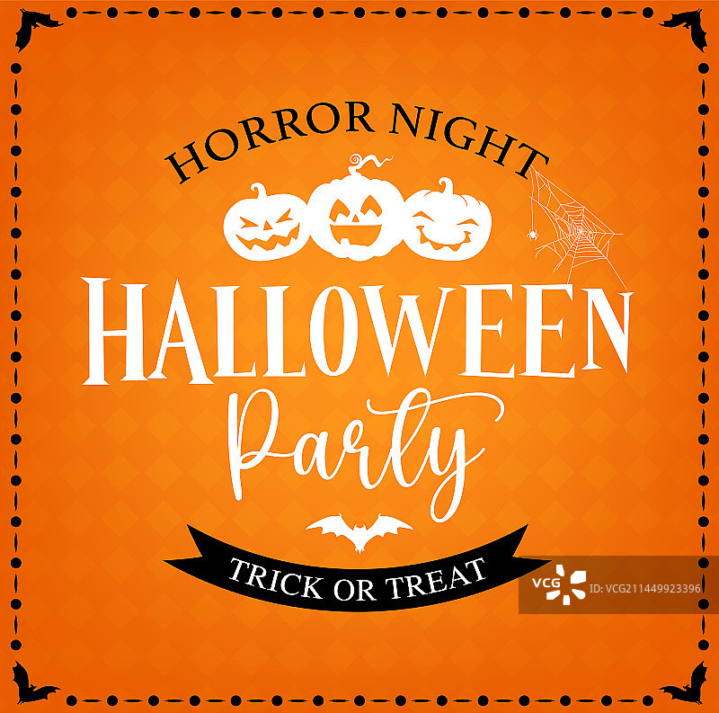 万圣节派对banner：恐怖南瓜夜海报图片素材