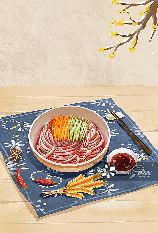 陕西西安特色美食之秦镇米皮图片素材