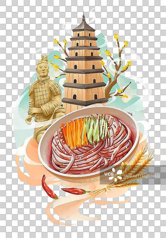 陕西西安特色美食之秦镇米皮图片素材