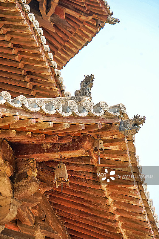 应县木塔古建筑木雕艺术屋檐斗拱图片素材