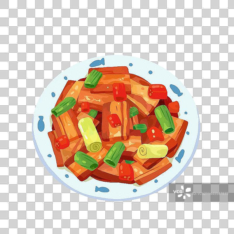 卡通四川川菜回锅肉美食插画图片素材