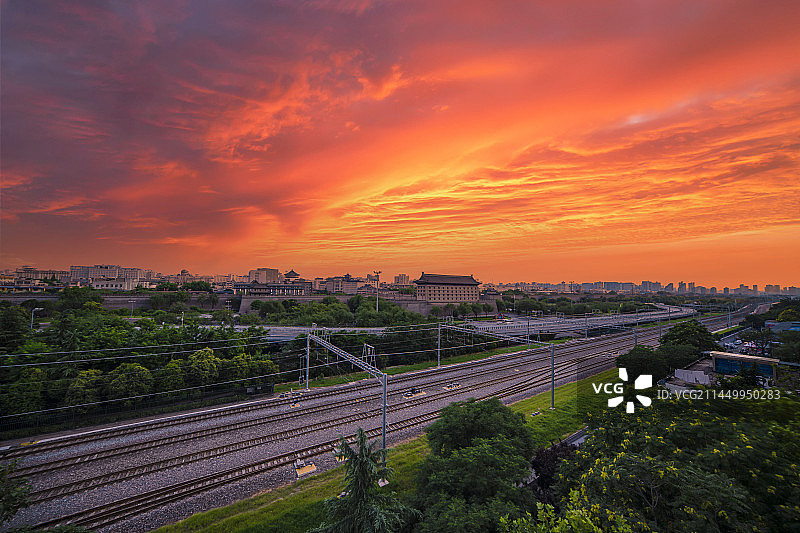 日落时分的安远门图片素材
