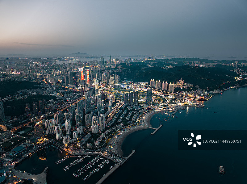 星海湾夜景图片素材