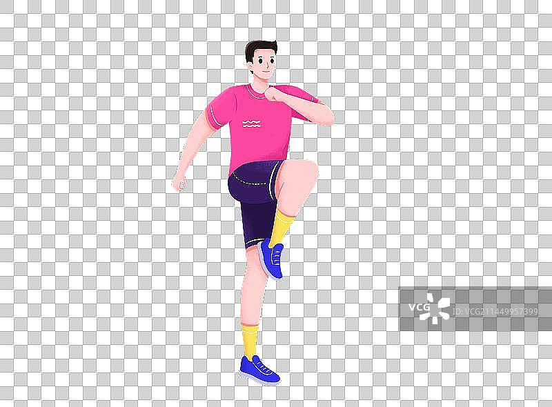 商业扁平插画一个青年男人在高抬腿图片素材