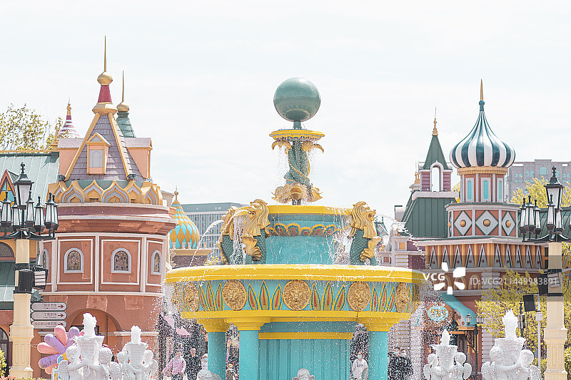 哈尔滨融创乐园广场喷泉图片素材