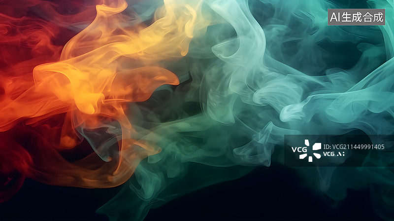 【AI数字艺术】数码彩色粉末烟雾抽象图形海报网页PPT背景图片素材