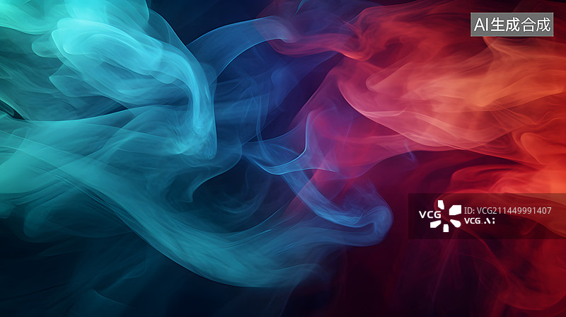 【AI数字艺术】数码彩色粉末烟雾抽象图形海报网页PPT背景图片素材