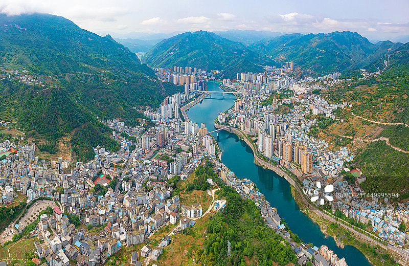 重庆彭水县城全景照片图片素材