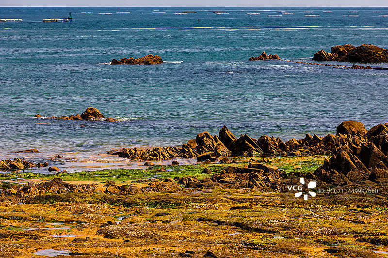 青岛连三岛海滩风光图片素材