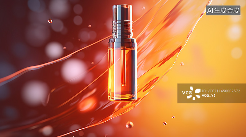 【AI数字艺术】化妆精华液产品三维渲染图片素材