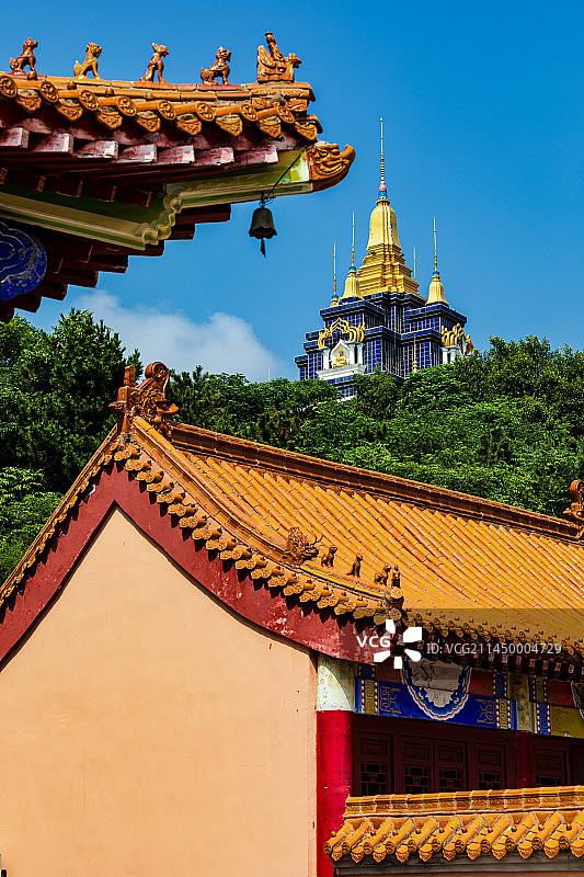 乳山市大乳山公园内的寺庙图片素材