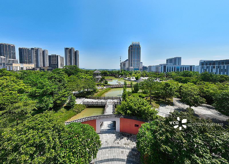 广东省惠州市惠城仲恺高新区东江产业园礼乐公园航拍图片素材