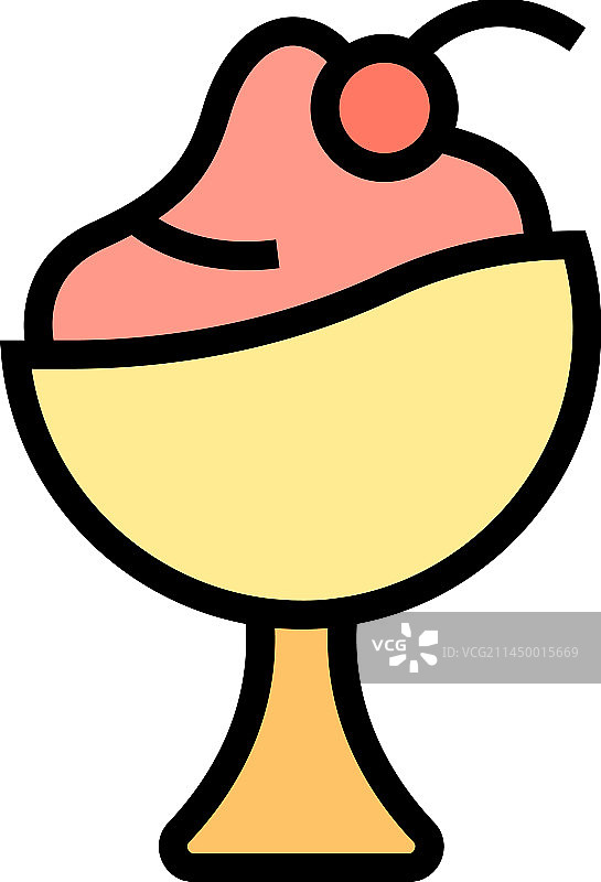 勺子冰淇淋扁平图标图片素材