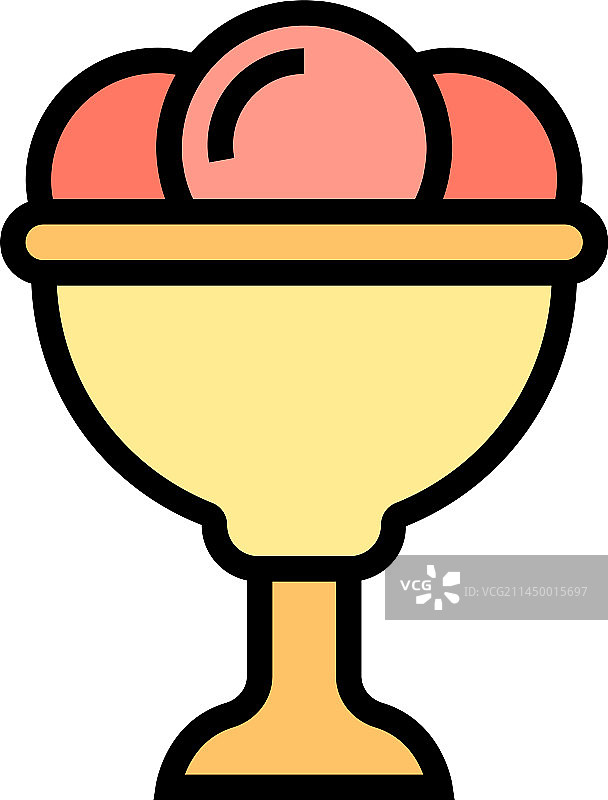 可爱的意式冰淇淋扁平图标图片素材