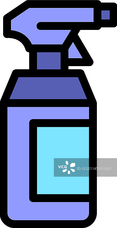 塑料喷雾瓶扁平图标图片素材