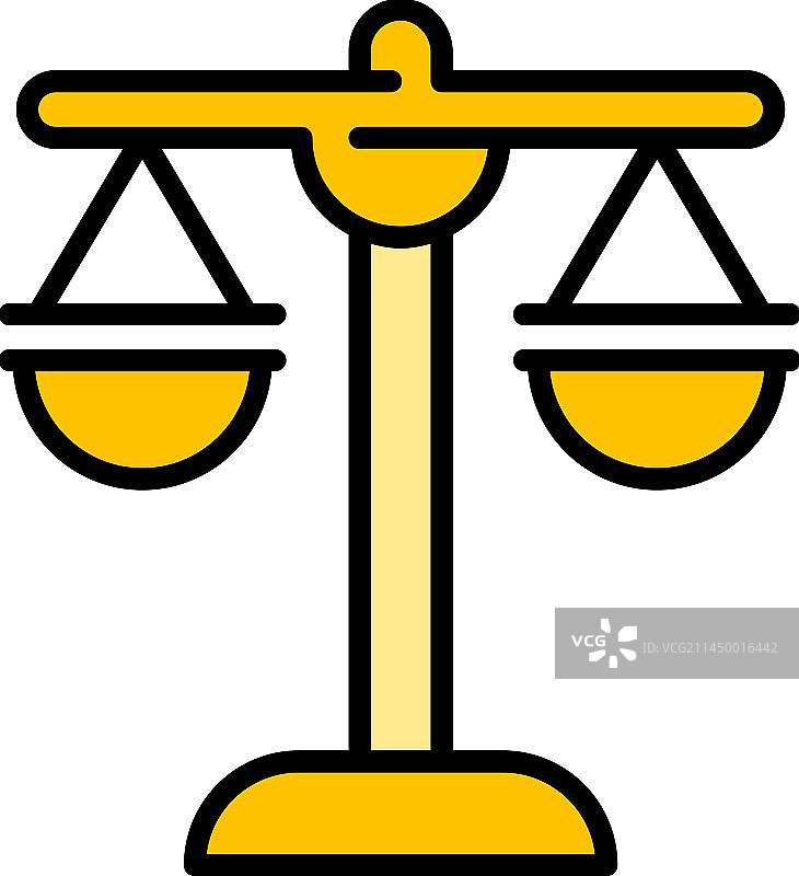 法官天平图标（扁平风格）图片素材