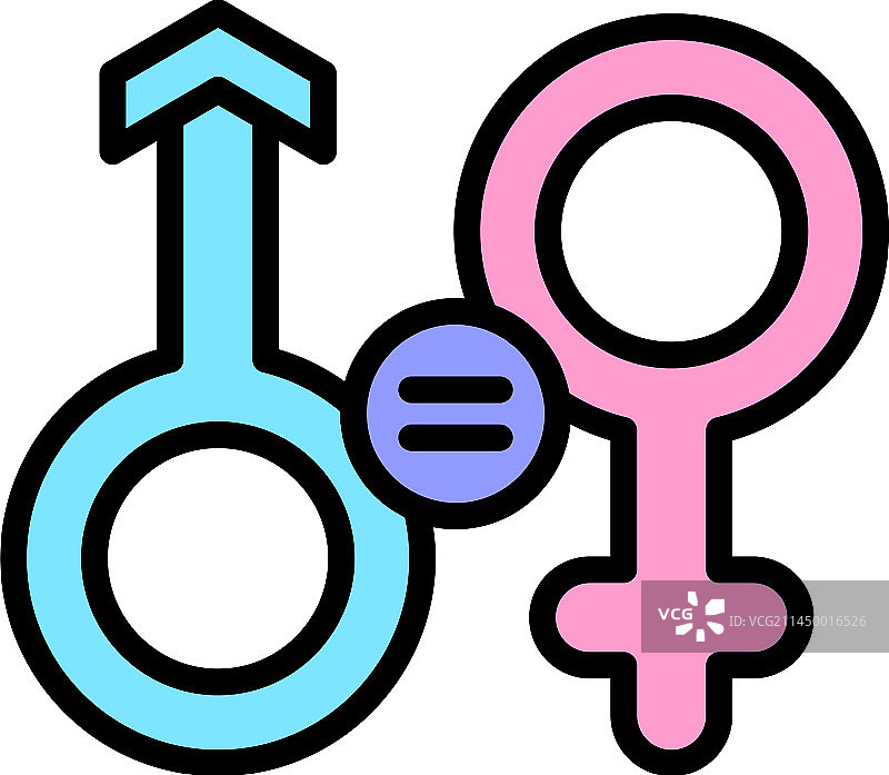 性别平等权利扁平图标图片素材